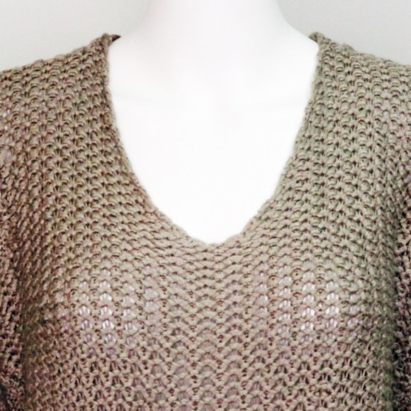 Aqua Reverse Knit Hi Lo Sweater Medium - Picture 2 of 6